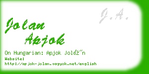 jolan apjok business card